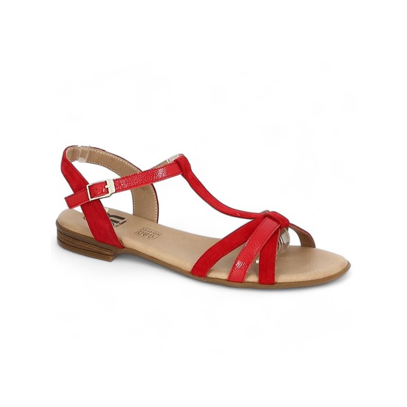 flat red sandals 42, 43, 44, 45, profile view