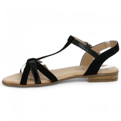 sandale simple noire confort femme grandes pointures shoesissime, vue intérieure