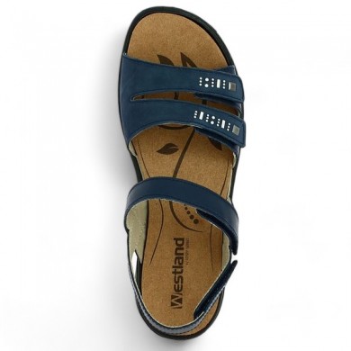 women's westland sandal adjustable scratch blue 42, 43, 44, top view