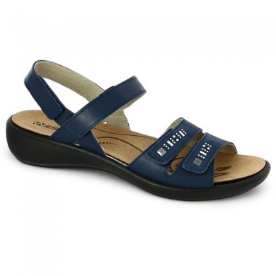 sandale réglable scratch femme bleu 42, 43, 44, vue profil