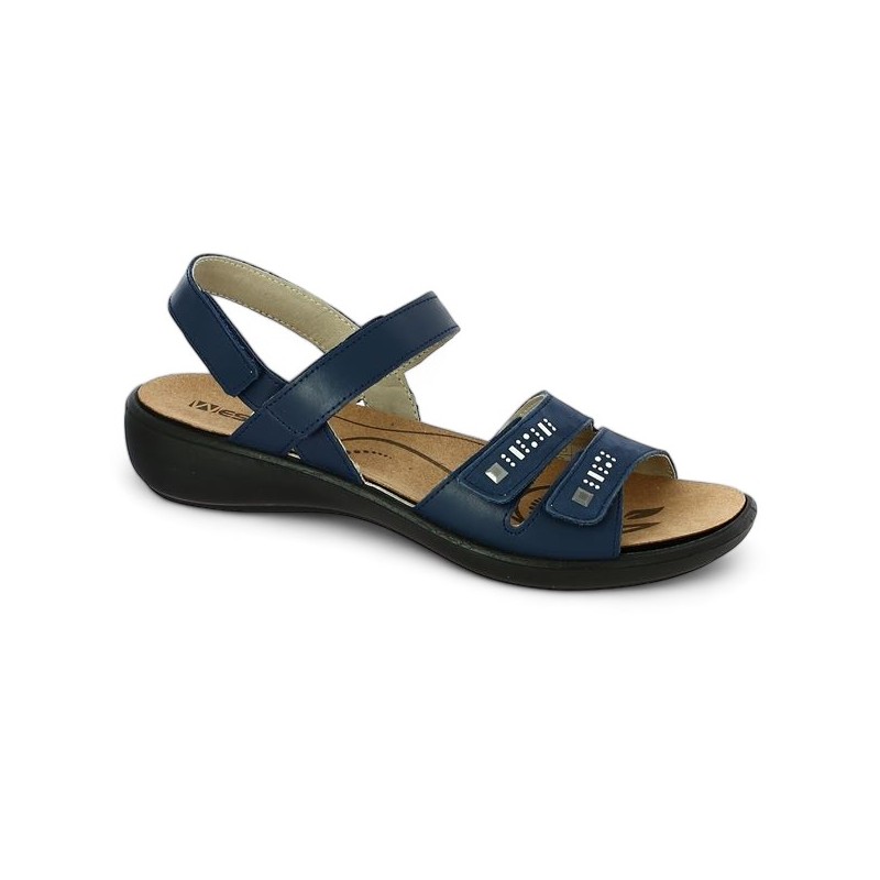 sandale réglable scratch femme bleu 42, 43, 44, vue profil