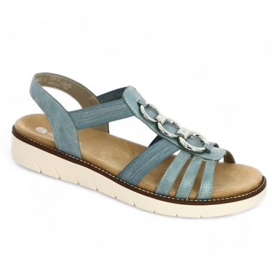 Sandal Remonte D2073-12 blue large size woman Shoesissime, profile view