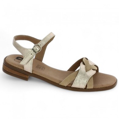 Paola Sandale plate Geo Reino Beige tresse Nu pieds femme 42 43 44 45 Shoesissime