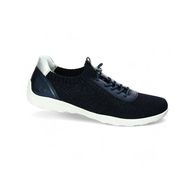R3518-14 Sneakers Remonte bleue 42, 43, 44, 45 Shoesissime, vue profil