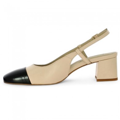 Two-tone beige-black vintage heel 42, 43, 44, 45 Shoesissime, inside view