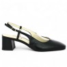 escarpin noir 42, 43, 44, 45 bout carré sling back Shoesissime, vue coté