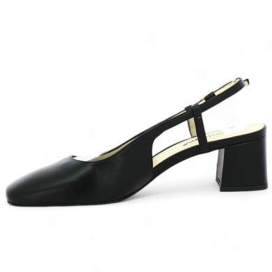 escarpin vintage noir mode grande taille bout carré sling back Shoesissime, interior view