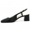 escarpin vintage noir mode grande taille bout carré sling back Shoesissime, vue intérieure