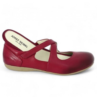 Josef Seibel women's large ballerina with removable red velcro sole, interior view