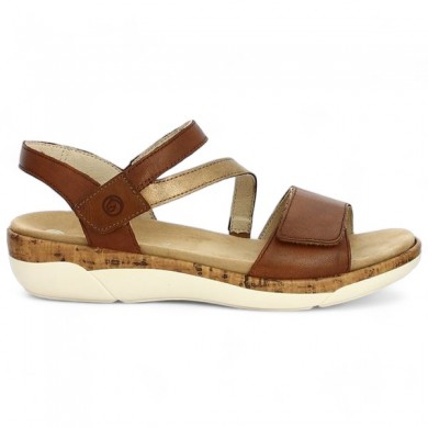 Camel gold comfort sandal Remonte R6860-24 Shoesissime, side view