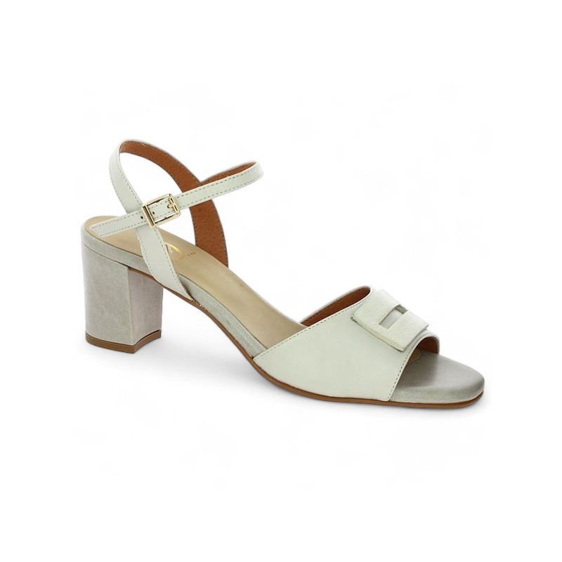 Off-white heeled sandal 42, 43, 44, 45 Shoesissime ceremony, profile view