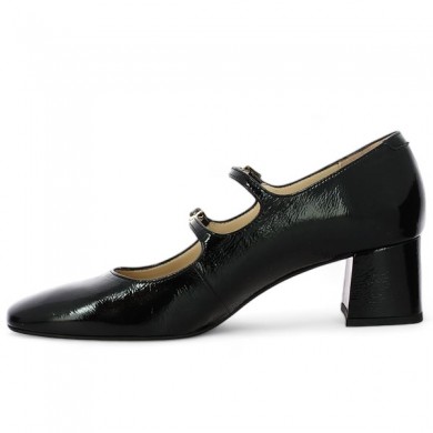 talons femme vernis noir brides grande pointure Shoesissime, vue intérieure