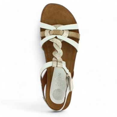 white and gold sandals Xapatan grande taille femme Shoesissime, top view