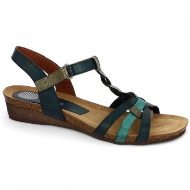Xapatan sandals large size blue braided Shoesissime, profile view