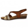 Shoesissime gold camel women's large size open sandals, inside view