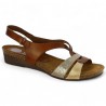 Shoesissime gold camel 42, 43, 44 women's open-toe sandal, profile view