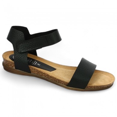 sandale Xapatan noire confort femme grande taille, vue profil
