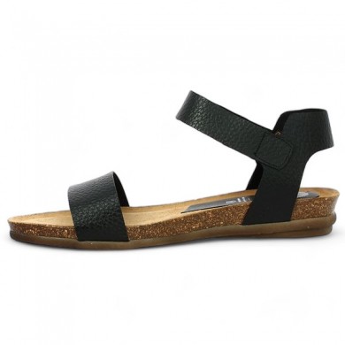 Xapatan black comfort sandals large size, inside view