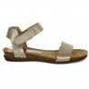 nu-pieds femme confort cuir bronze doré grande taille, vue coté