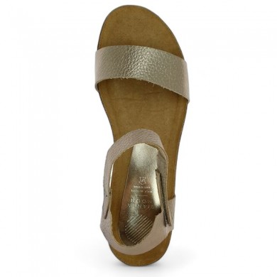 nu-pieds femme confort cuir bronze doré grande taille, vue dessus