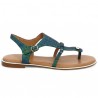 ANGEL - Flat sandal with blue-green in-between toes - Adige large size - Shoesissime