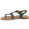 ANGEL - Sandale plate habillée entre-doigts bleu-vert - Nu-pieds Adige grande taille - Shoesissime