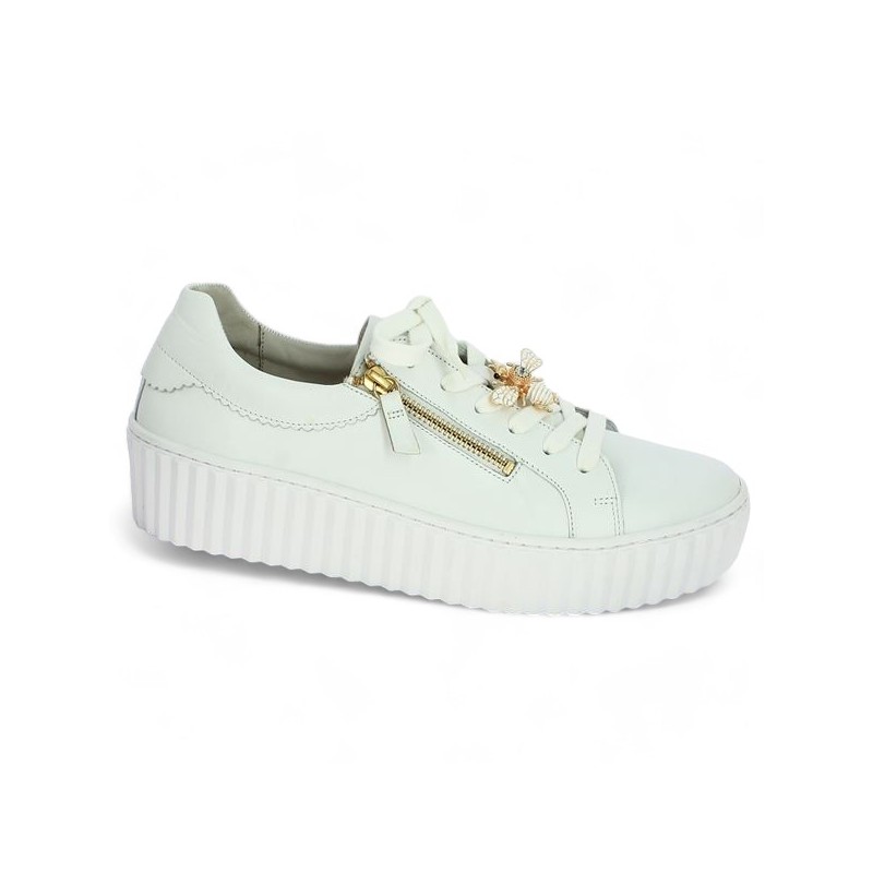 white sneakers gold jewels 42, 42.5, 43, 44 Gabor Shoesissime, profile view