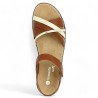 Women's D2058-24 comfort sandals Remonte 42, 43, 44, 45 straps camel and gold Shoesissime, top view