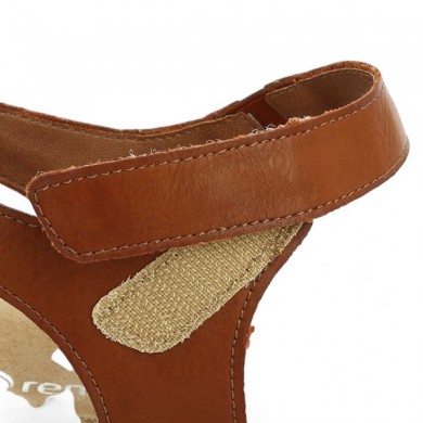 Clarisse - Sandal Remonte camel et doré D2058-24 - Barefoot Remonte woman 42, 43, 44, 45 - Shoesissime