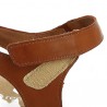 Clarisse - Sandal Remonte camel et doré D2058-24 - Barefoot Remonte woman 42, 43, 44, 45 - Shoesissime