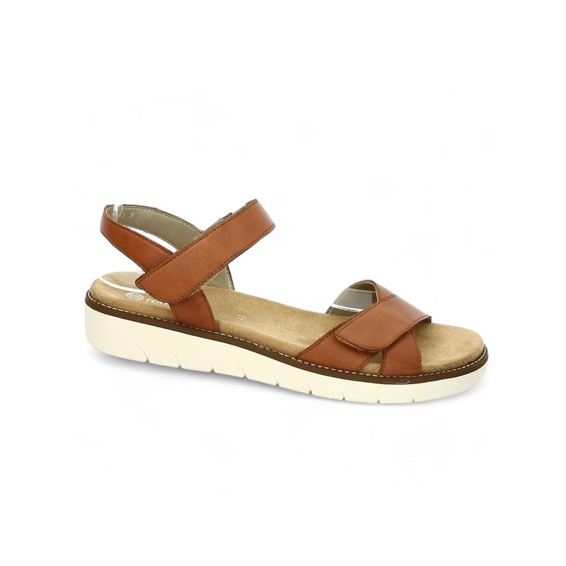 Camel leather sandals Remonte D2049-22 grande taille Shoesissime, profile view