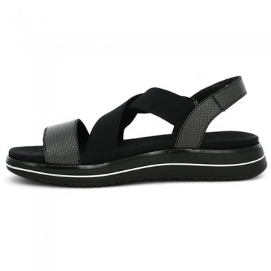 Women's black flat sandal 42, 43, 44, 45 D1J50-02 Shoesissime, inside view