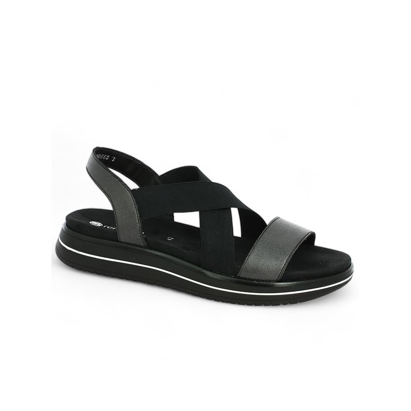 Remonte large size sandal black D1J50-02, profile view