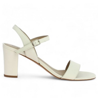 White heel sandal, large size, side view