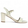 White heel sandal, large size, side view