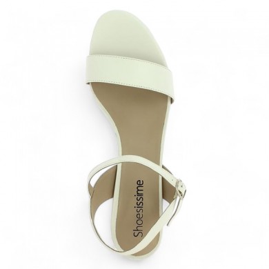 Nu-pieds talon blanc femme grande taille, vue dessus