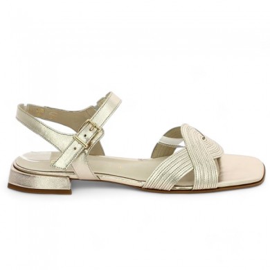 flat gold sandals Gabor 8, 8.5, 9, 9.5 Shoesissime, side view