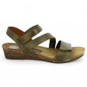 Joannie - Nu-pieds vert kaki 3 brides scratch - Sandales 42, 43, 44 femme - Shoesissime