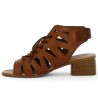 Barefoot small heel leather camel covering R8776-24 woman 42, 43, 44, 45, inside view