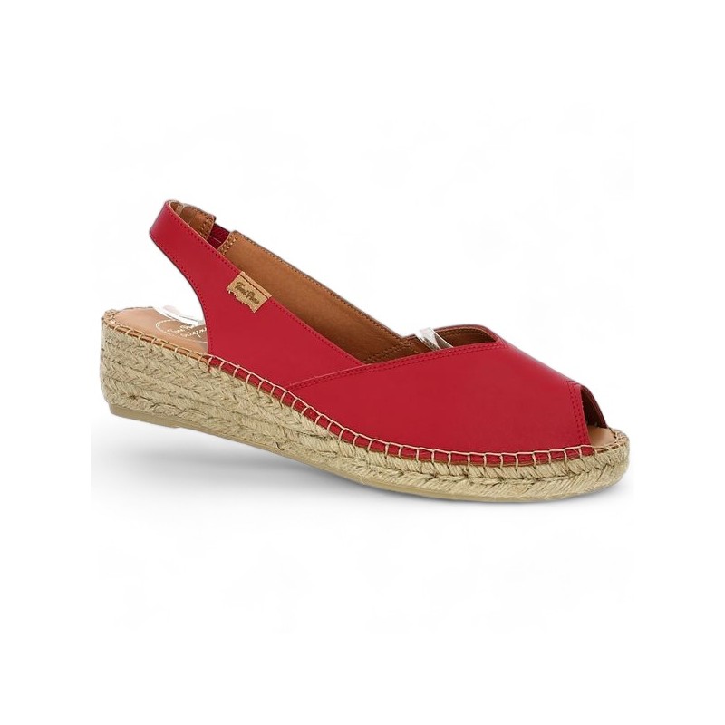 espadrille rouge femme 42, 43, 44, 45 toni pons Shoesissime, vue profil