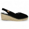 espadrille noire ouverte talon femme 42, 43, 44,4 5 Toni Pons Shoesissime, vue coté