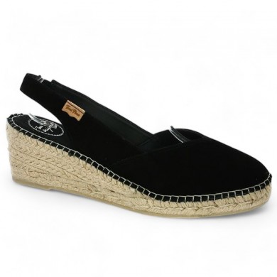 espadrille black small heel large size woman Toni Pons Shoesissime, profile view