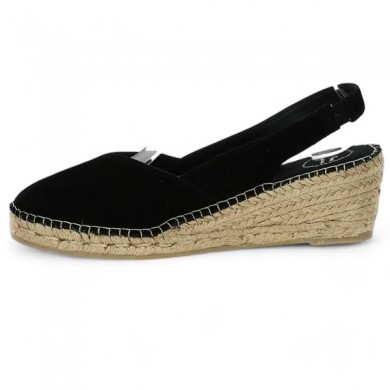 nu-pieds corde noire ouvert talon femme grande pointure Toni Pons Shoesissime, interior view