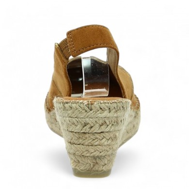 Cathy - Camel espadrille round toe open heel - Chaussures été femme grande size - Shoesissime
