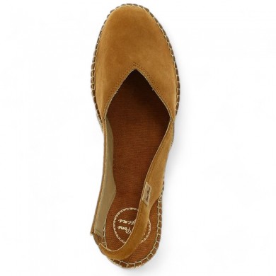 espadrille petit talon camel grande pointure Toni Pons Shoesissime, vue dessus