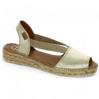 espadrille dorée femme 42, 43, 44, 45 toni pons Shoesissime, vue profil