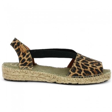 espadrilles léopard 42, 43, 44, 45 femme Shoesissime Toni Pons, vue coté