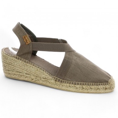 espadrille femme toile beige 42, 43, 44, 45 Shoesissime Toni Pons, vue profil