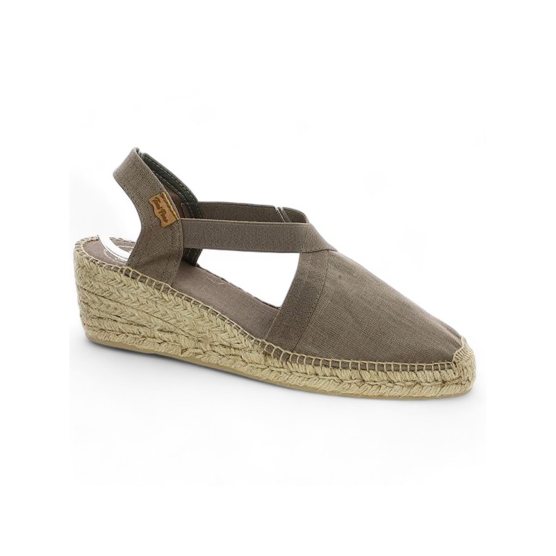 espadrille femme toile beige 42, 43, 44, 45 Shoesissime Toni Pons, vue profil