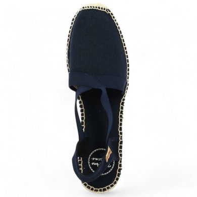 navy blue espadrille large size women Shoesissime front closure, top view
